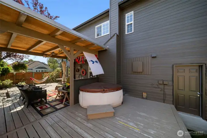 Soak in the hot tub under the stars