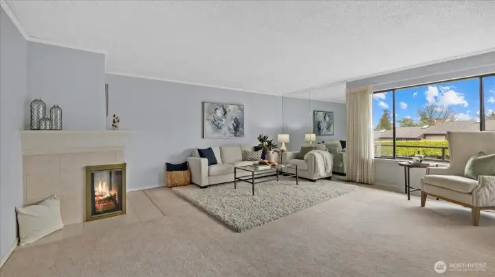 Enjoy the gas fireplace on cold rainy days. The homeowner dues cover all of the home expenses except for electricity.