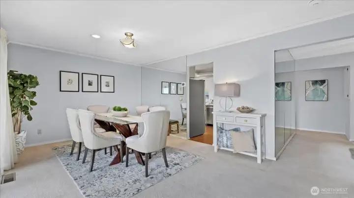 Separate dining area.