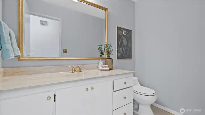 Main level powder room.