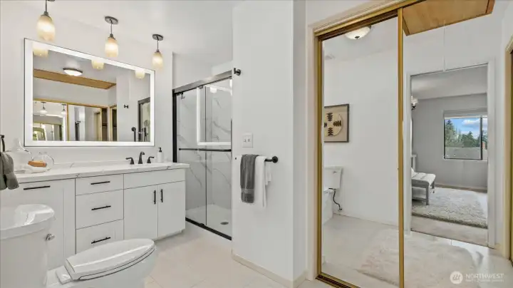 Recently remodeled Primary bathroom.