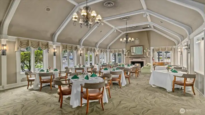 One of 3 dining areas in the clubhouse.