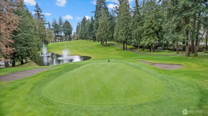 The course is 9 holes but has two sets of tees should you want to play 18 with a different look on the back nine.