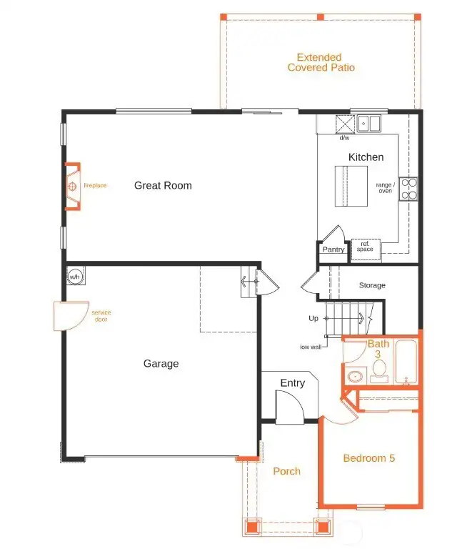 Main floor with Bedroom