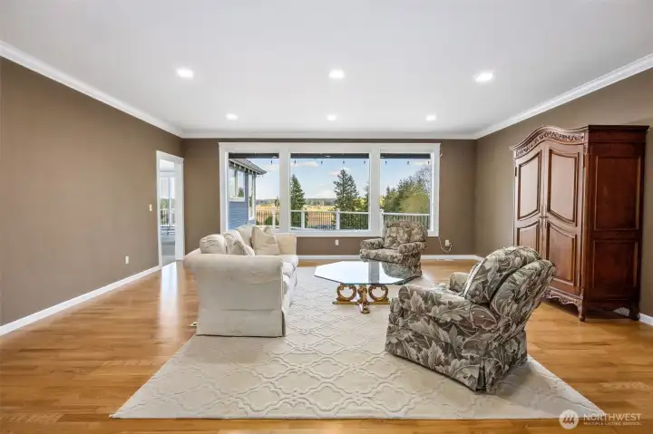 Formal Living Room with views of Mt. Rainier