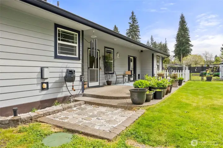 Partially covered in case of weather