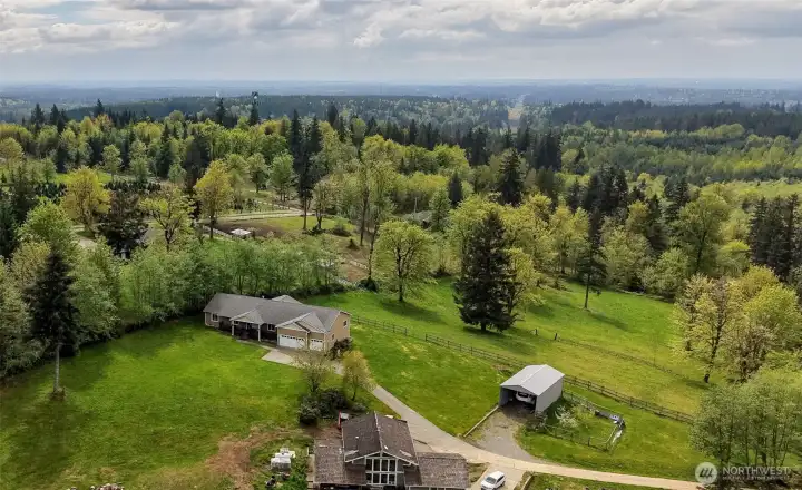A panoramic view Cascades and Olympic Mountain View’s. custom built rambler
