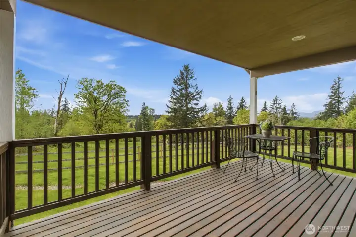 Back deck off kitchen for relaxing and barbecuing !