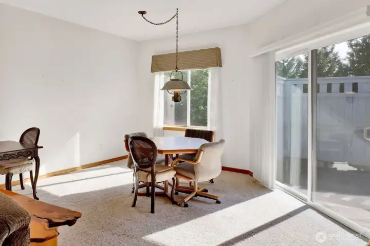 Dining and slider to private deck.