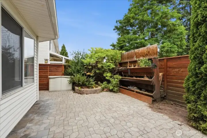 Opposite view of the generously sized patio.