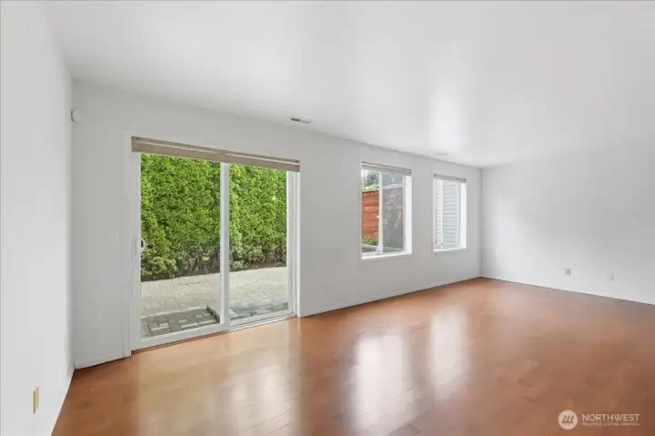 Large family room with outdoor access.