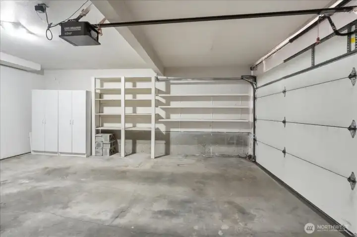 Another view of the garage - storage units and shelving will convey.