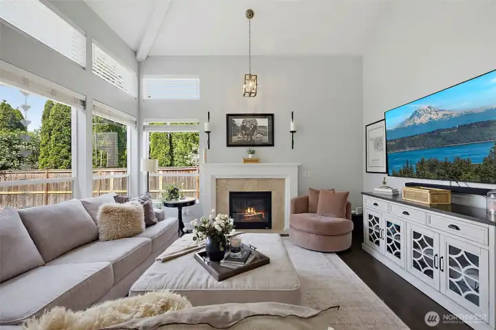 The gathering room has seating for everyone in this home