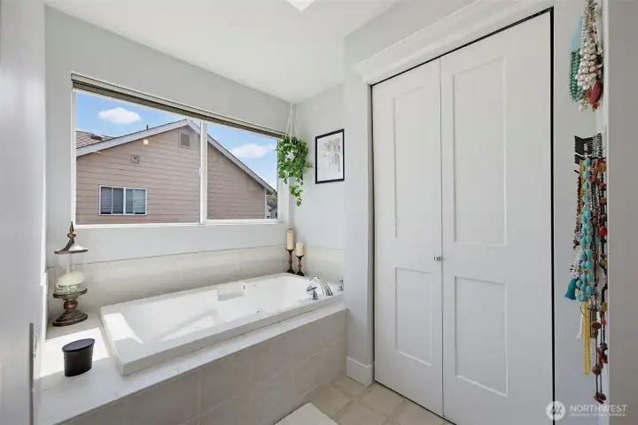 Soaker tub and secondary closet