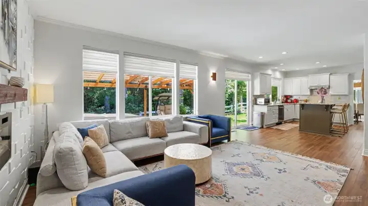 View of the outdoor patio from the secondary living space.