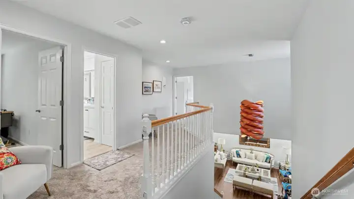 Upstairs view to the formal living, stunning!