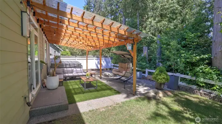 Covered patio area.