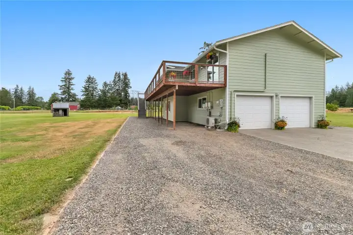 Two car garage awaits your vehicles and toys