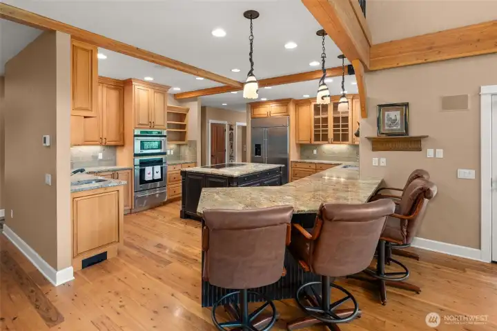 Kitchen with room for bar stools