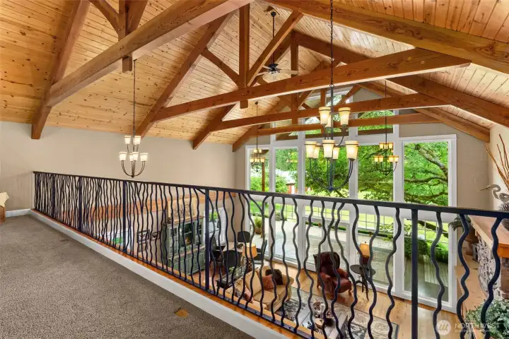 Custom Wrought Iron Balcony overlooking the living room