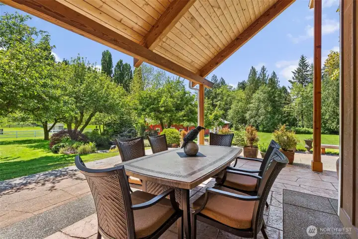 Outdoor dining with peaceful views