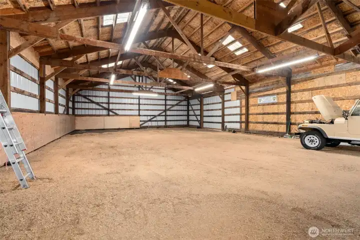 2400 sq ft riding arena inside the barn