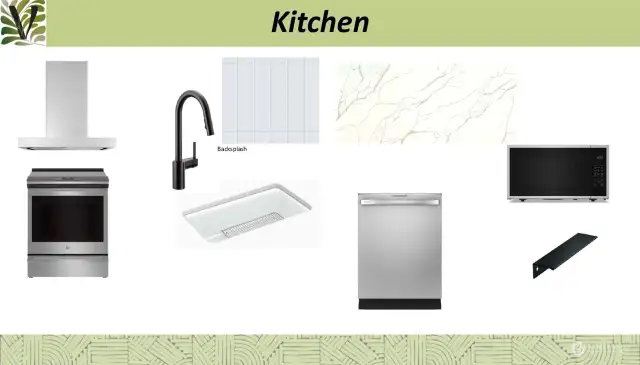 Kitchen specifications.  Subject to change.