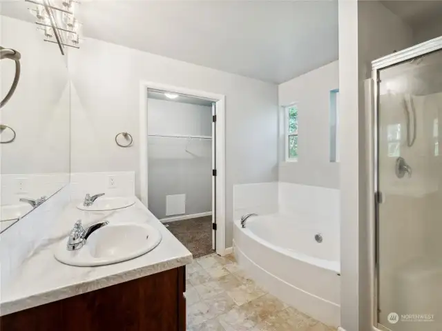 Main Level Primary Bathroom has Large Walk in Closet