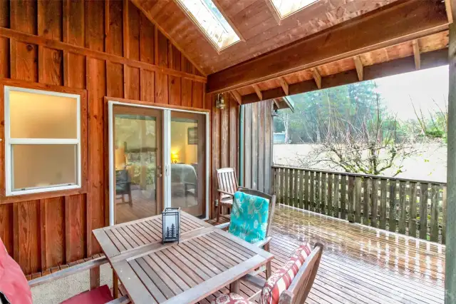 Covered Completely Private Patio off of Kitchen and Primary Bedroom. Perfect for private hot tub?