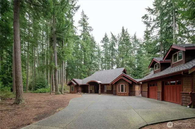 Driveway home and large garage