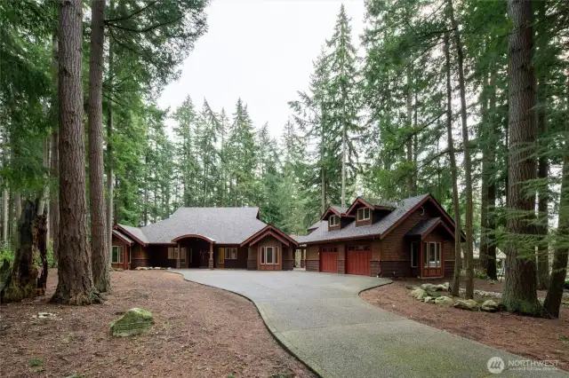 Driveway home and large garage