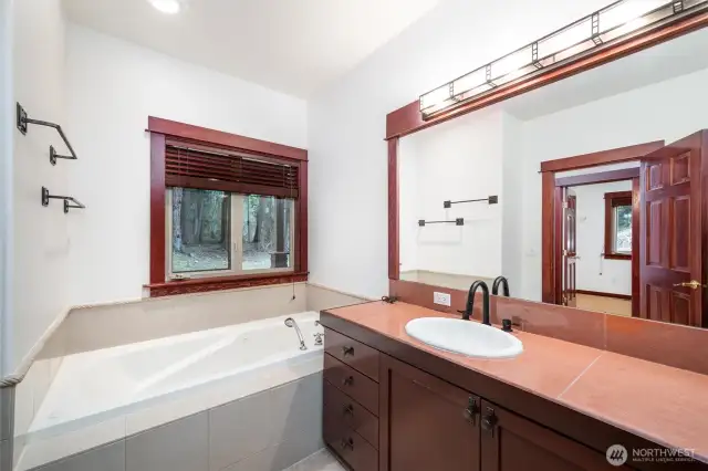 Primary bathroom with jet tub