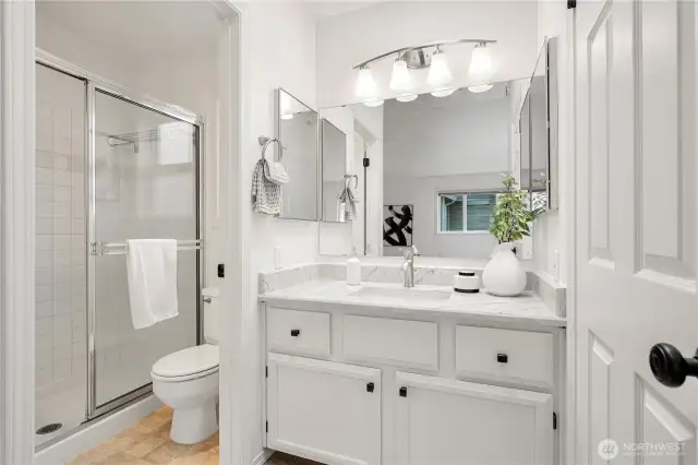 Master bathroom with skylight