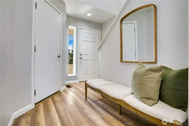 Foyer, room for a sitting bench (featured), shelving or storage