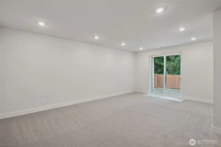 Actual Basement rec room.  Slider for easy access to rear yard