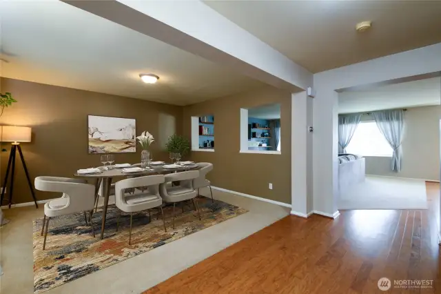 Digitally staged dining room