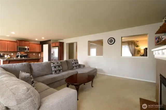 Plenty of space in the living room for a large sectional