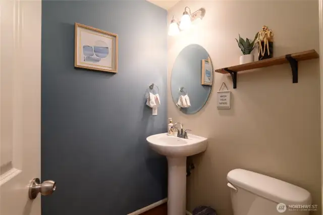 Convenient powder room on main floor