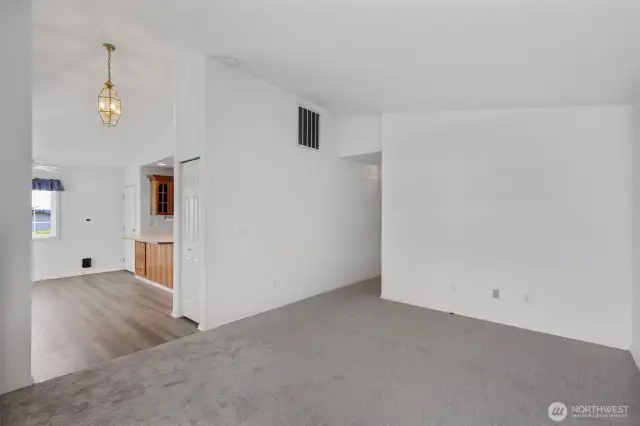 New carpeting in living room and bedrooms.