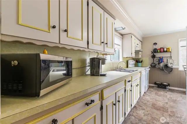 Plenty of counter space for baking, entertaining, or everyday meals.