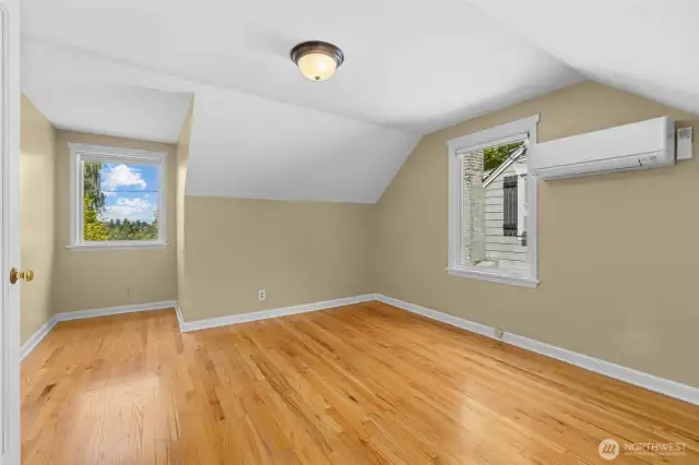 Upstairs bedroom with a view.