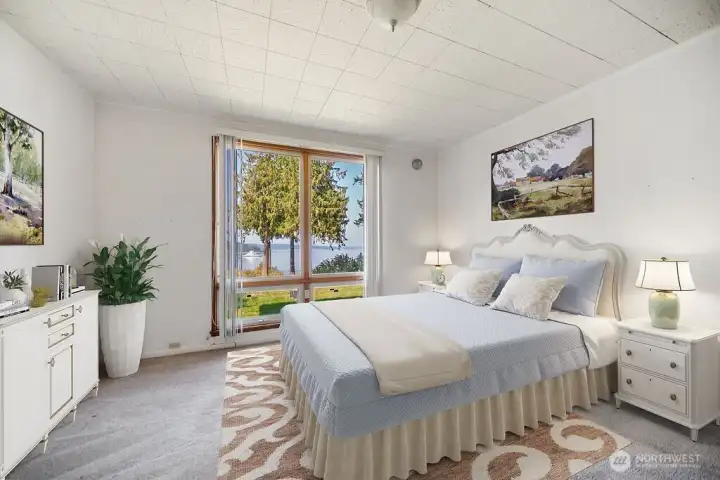 1st bedroom, virtually staged.