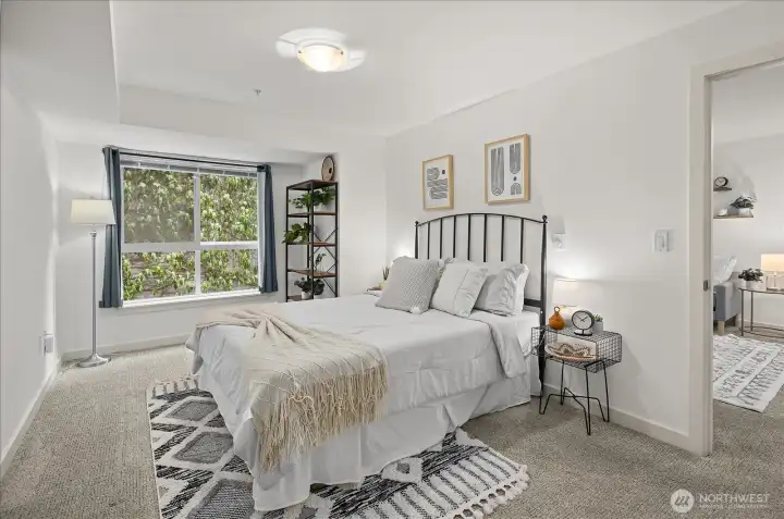 Bedroom overlooking the private courtyard.