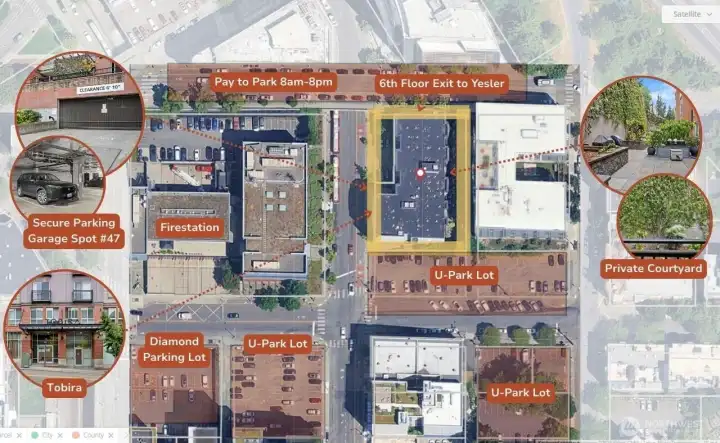 Plenty of amenities and nearby parking, in the heart of downtown!