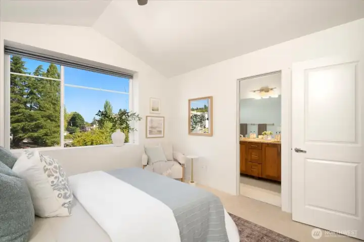 Large windows allow for natural light to shine in.