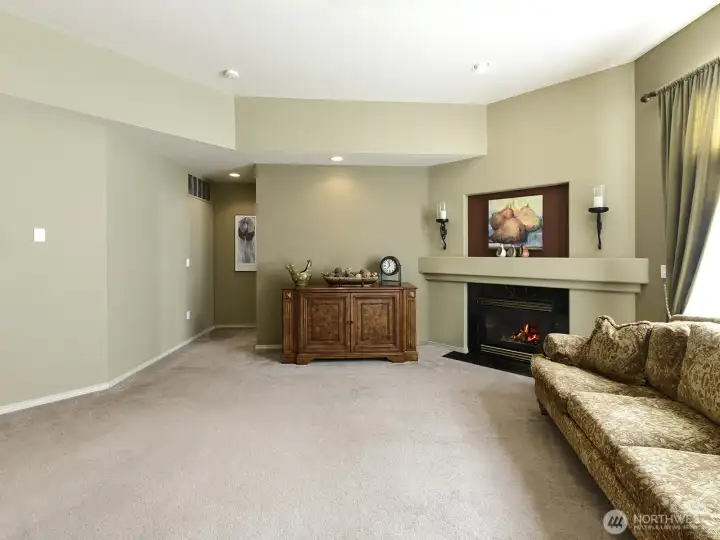 Family room with gas fireplace...
