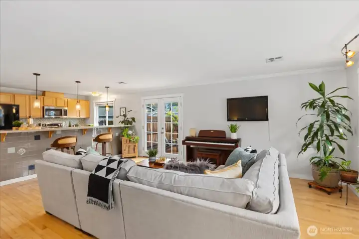 Spacious, light filled living area.