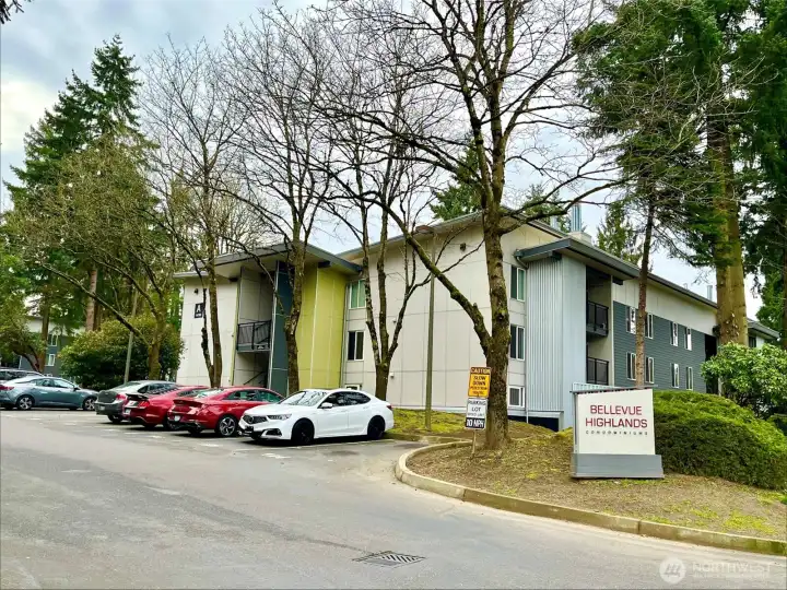 Building A next to the community south entrance sign