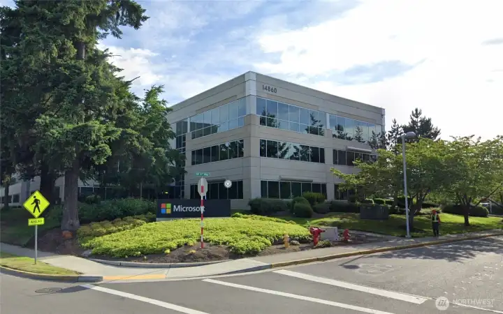 Microsoft campus across street