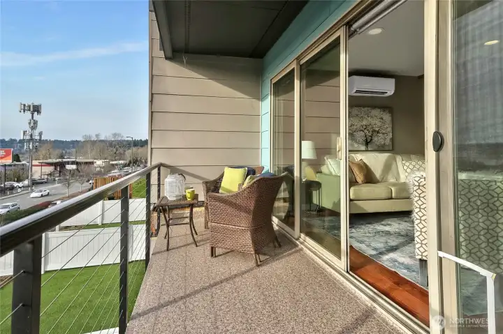 The deck off the living room.